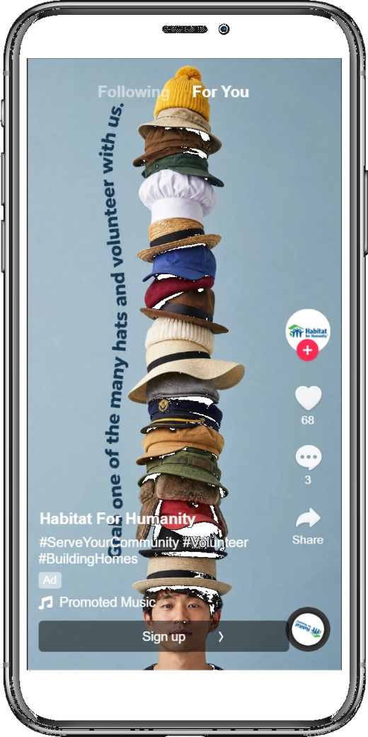 Volunteer recruitment ad we ran for Habitat for Humanity