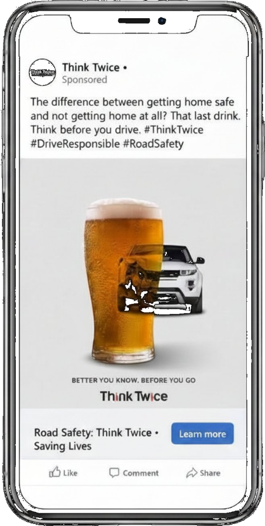 Awareness campaign ad we ran for Think Twice