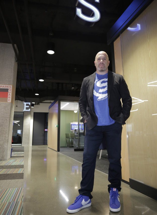 Jason Yormark, founder of Socialistics, at the agency office